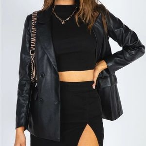 Princess Polly Ellen faux leather blazer jacket